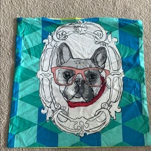 Reversible Pillow Cover with Abstract Dog Design